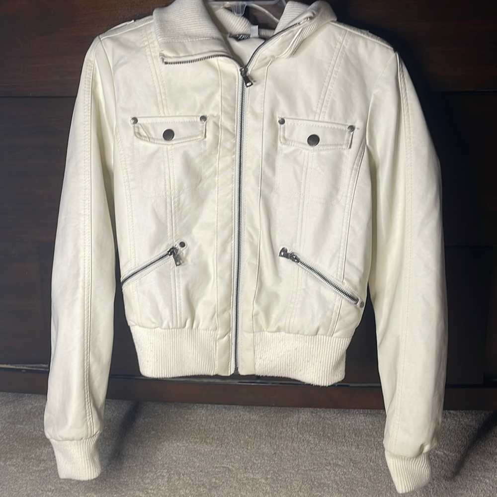 White leather jacket in a size medium